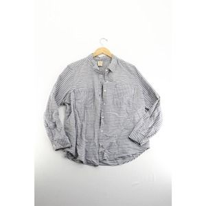 Faded Glory 100%‎ cotton blue whit striped button down shirt size XXL
